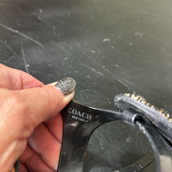 Black‎ Coach Jelly Sandal with Black Medallion, Size 8 - Picture 7 of 7